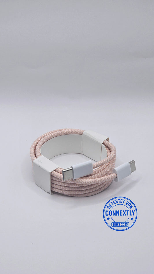 Ladekabel USB-C auf USB-C 60W rosa 2m